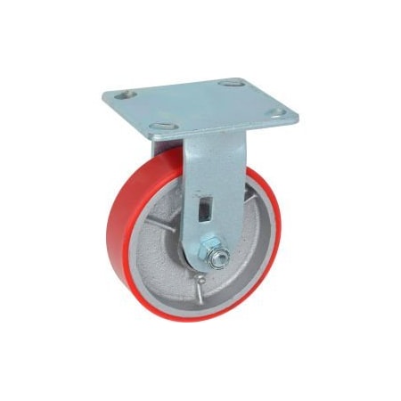Global Equipment Heavy Duty Rigid Plate Caster 5" Polyurethane Wheel 500 Lb. Capacity CW3-515R-PSRB